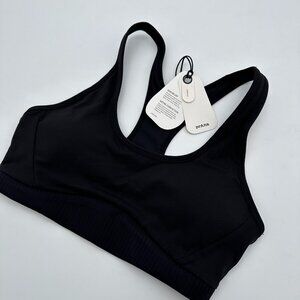 prAna Women's Luxara™ Salutations‎ Medium Support Scoop Neck Bra, Size S, Black